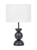 Pacific Vala textured graphite metal table lamp with white shade, imported from the UK