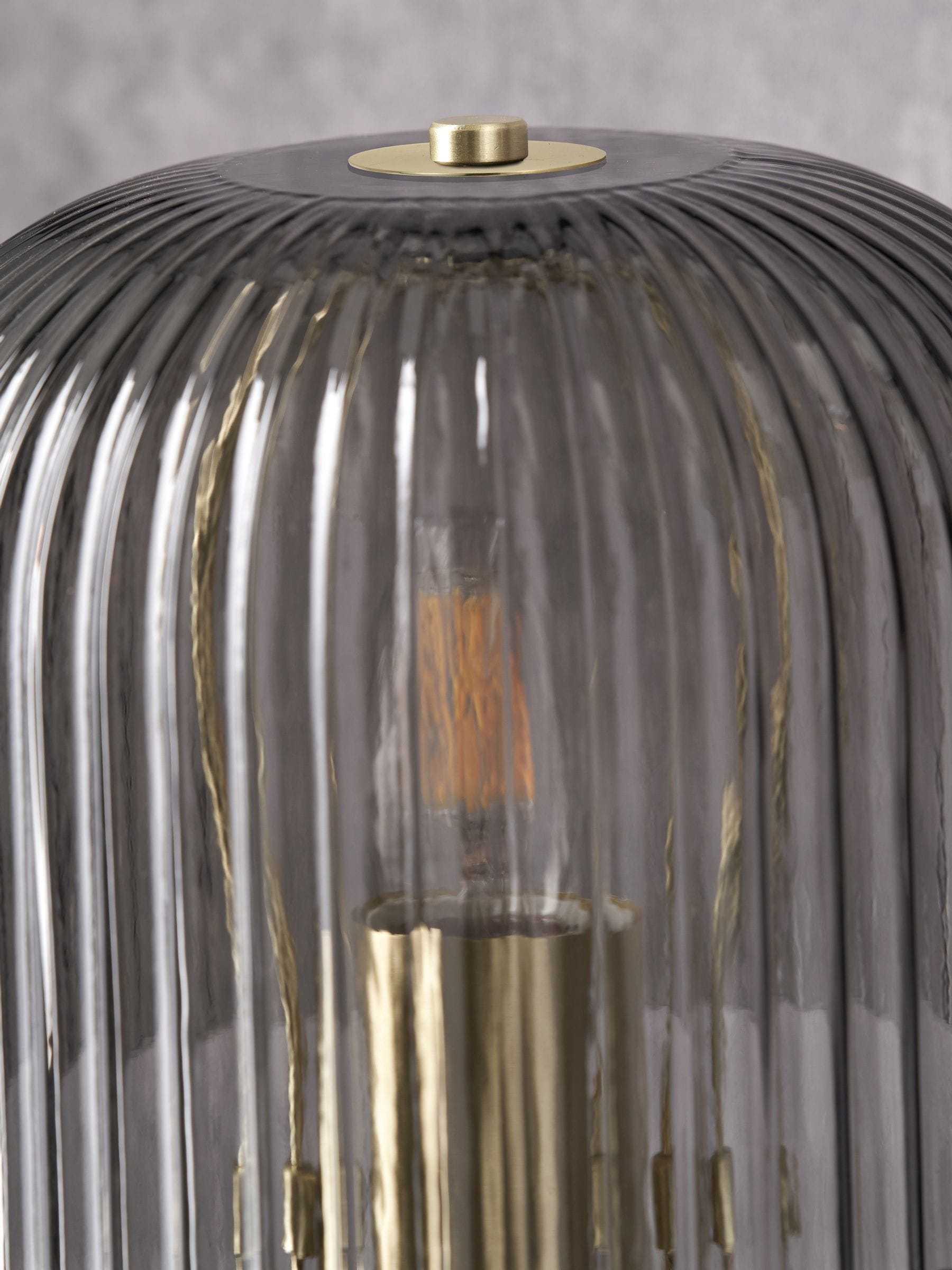 Zandra spring green ribbed glass table lamp (British brand)