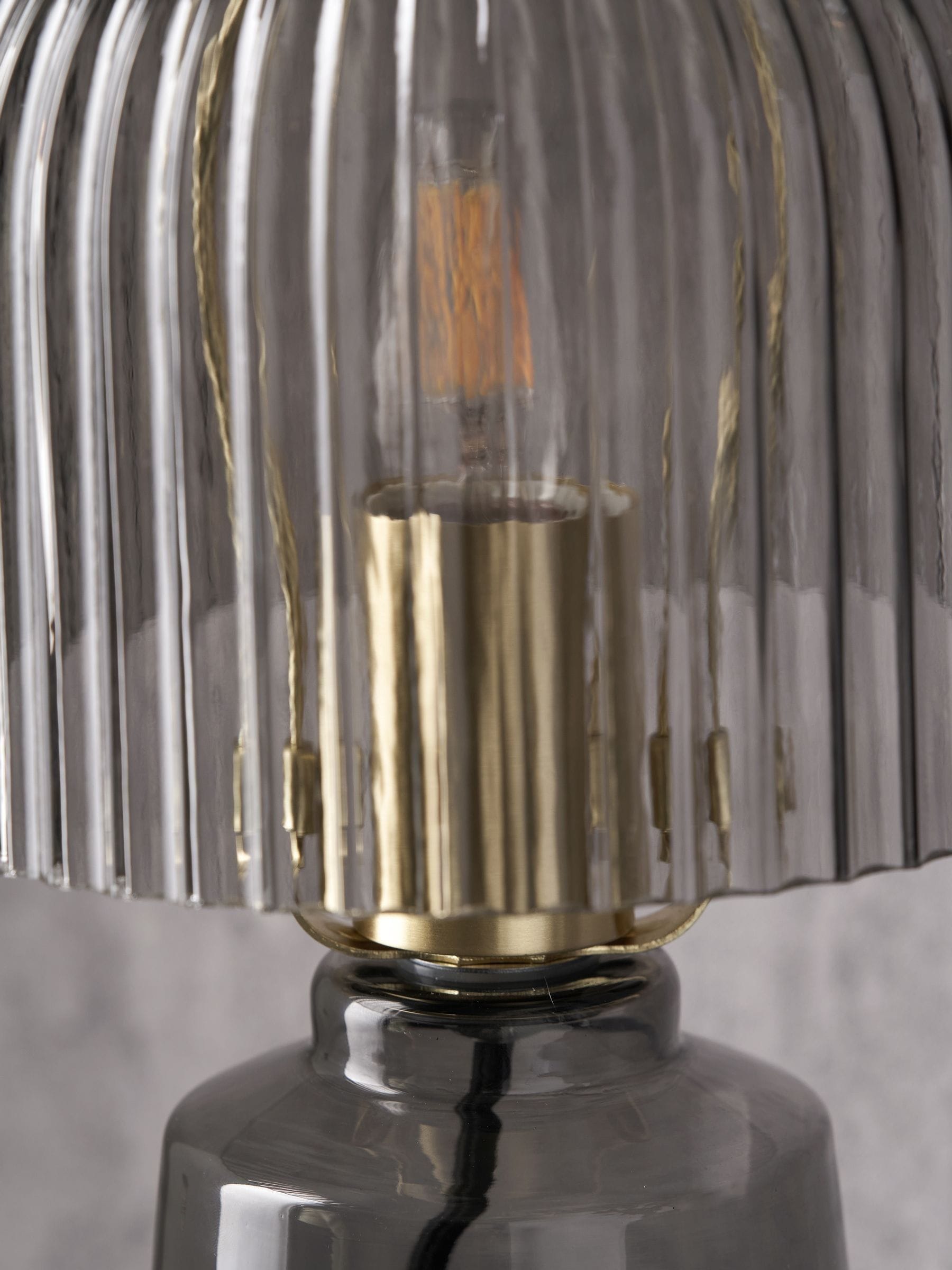 Zandra spring green ribbed glass table lamp (British brand)