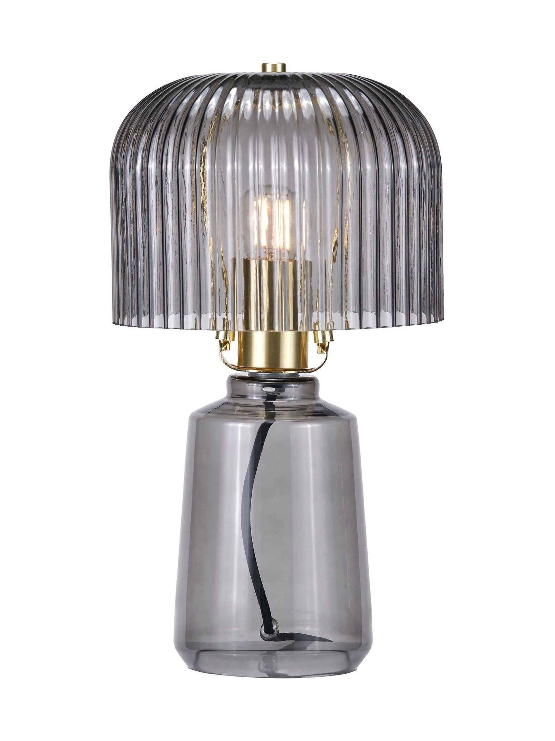 Zandra spring green ribbed glass table lamp (British brand)