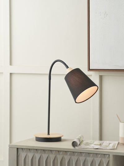 Next Table Lamp Pacific Black Juna Metal and Wood- Buy online at McGrocer