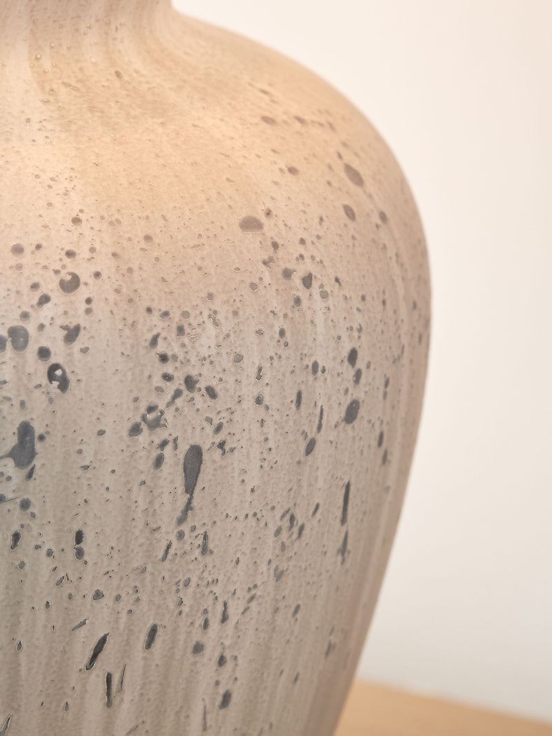 Kalli grey flecked ceramic table lamp 54cm, imported from the UK
