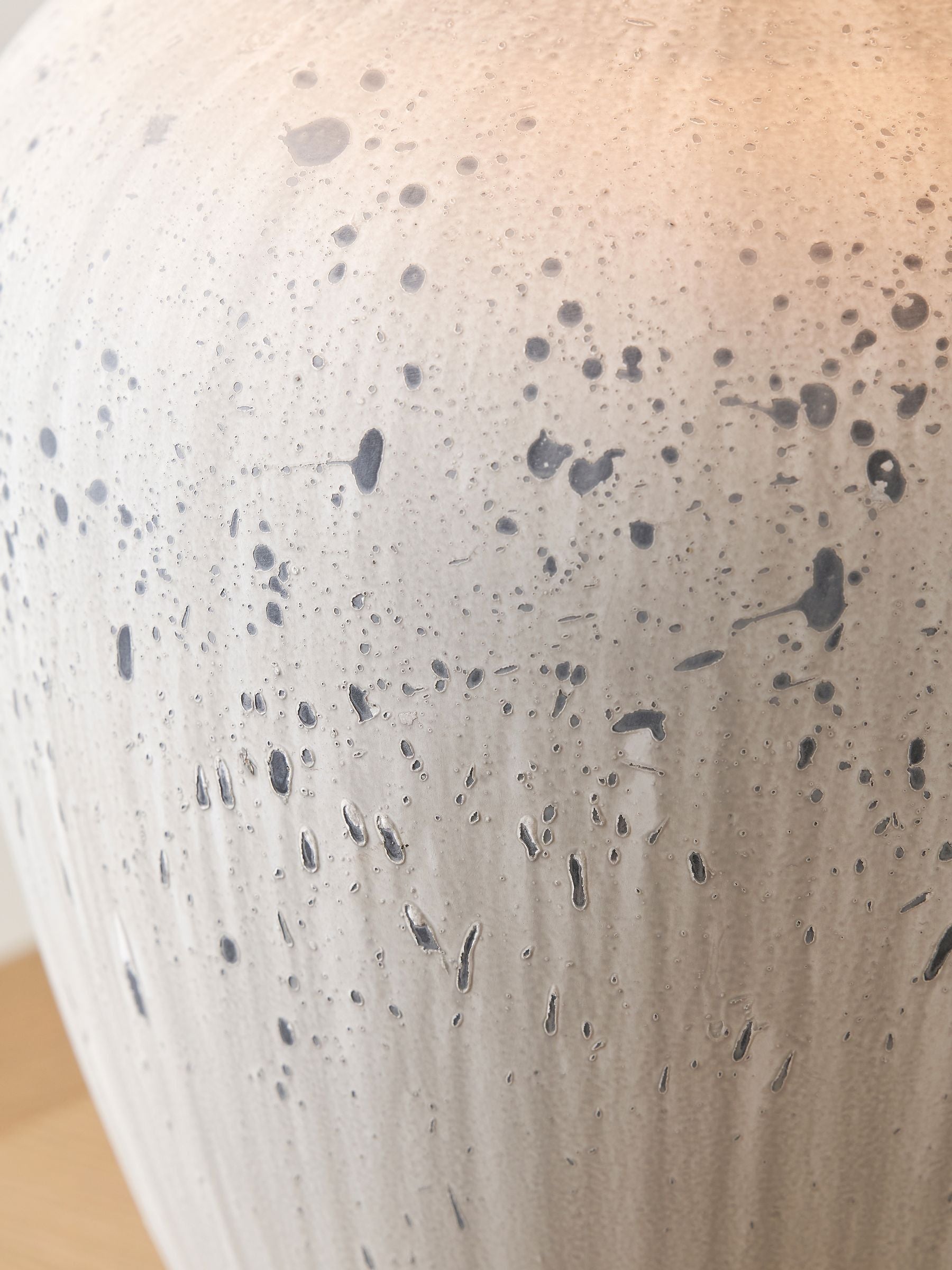 Kalli grey flecked ceramic table lamp 54cm, imported from the UK