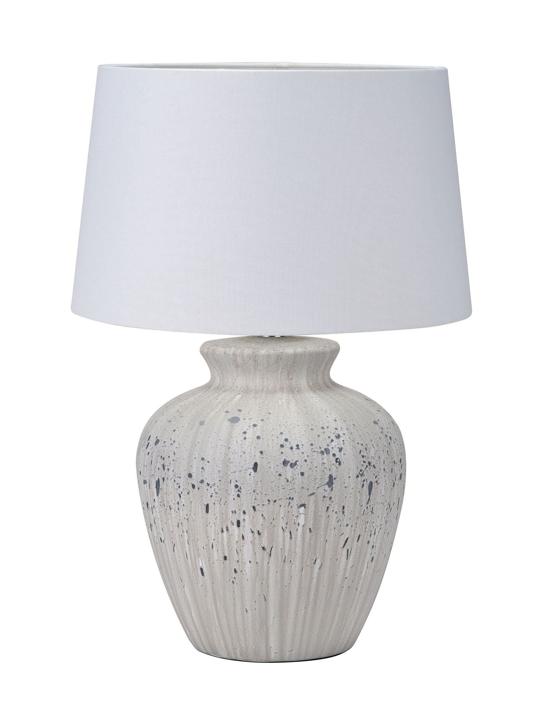 Kalli grey flecked ceramic table lamp 54cm, imported from the UK