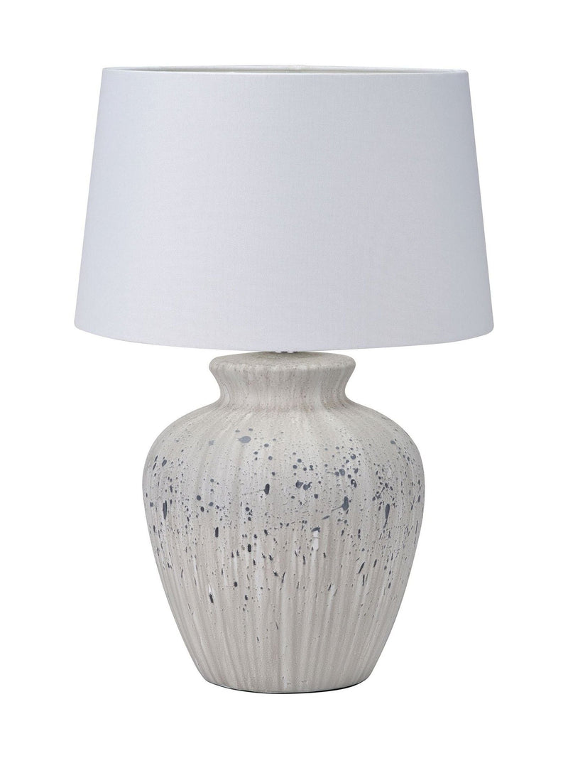 Kalli grey flecked ceramic table lamp 54cm, imported from the UK