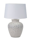 Kalli grey flecked ceramic table lamp 54cm, imported from the UK