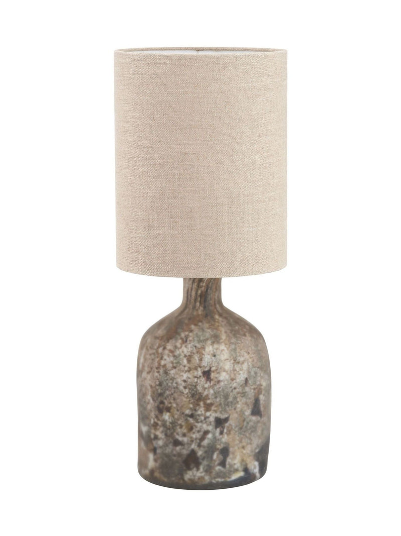 Pacific Brown Palmino glass bottle table lamp, UK version