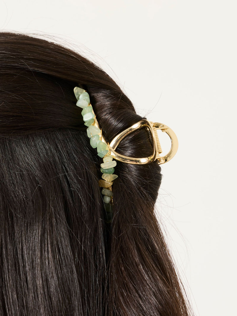 FatFace green metal stone claw clip, imported from the UK
