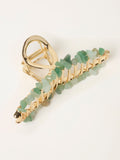 FatFace green metal stone claw clip, imported from the UK