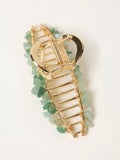 FatFace green metal stone claw clip, imported from the UK