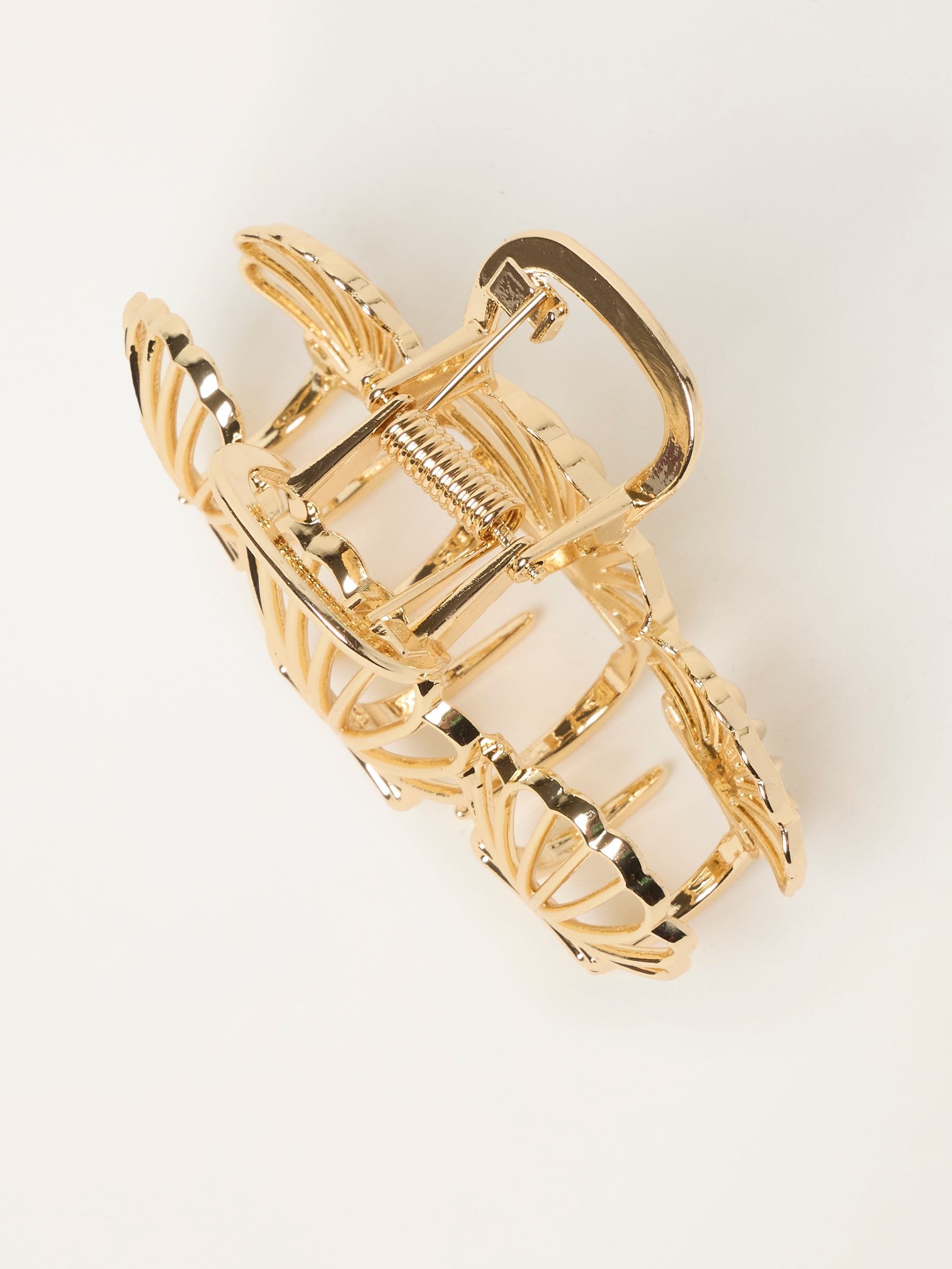 FatFace gold tone metal shell claw clip - British product
