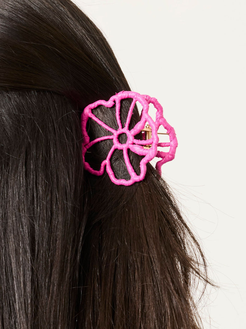 FatFace pink flower wrapped claw clip (British brand)