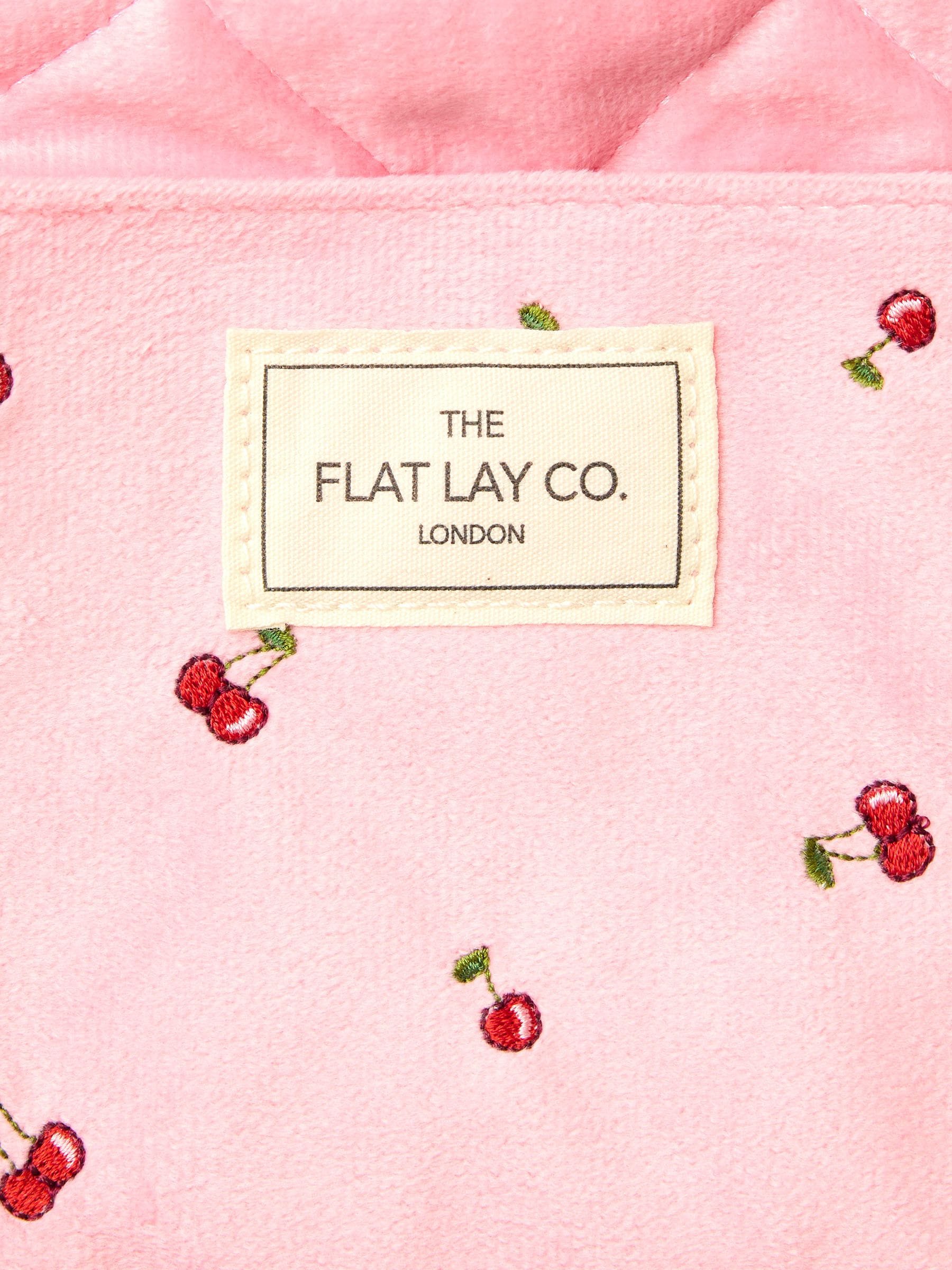 The Flat Lay Co. embroidered velvet drawstring makeup bag, UK version