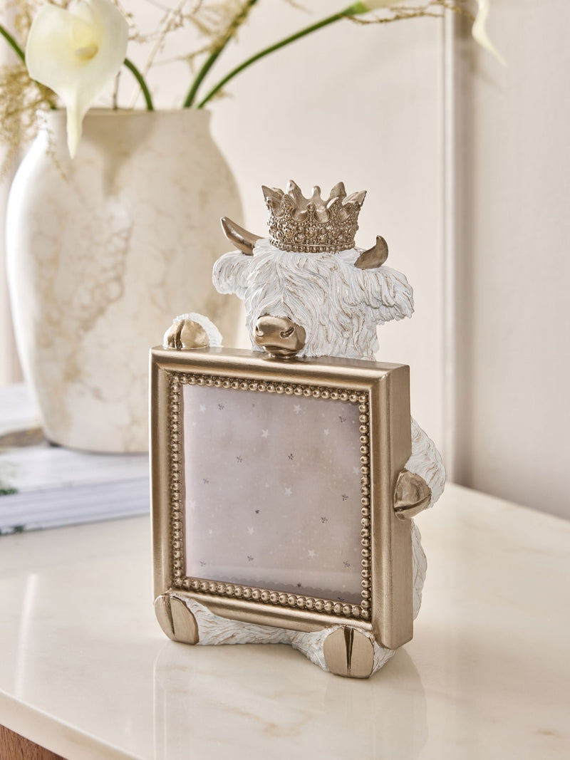 White Hamish The Highland Cow Photo Frame