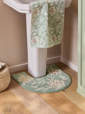 Sage Green Floral Cotton Pedestal Mat