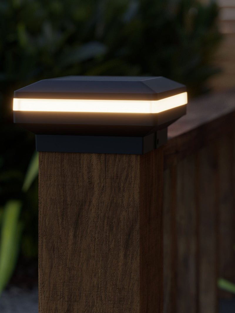 The Solar Centre Warm White Peake Pro solar post cap light (British brand)