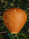 The Solar Centre warm white terracotta solar balloon lantern, UK version