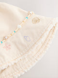Cream beaded chain bucket hat for children 3-16 years (British brand)