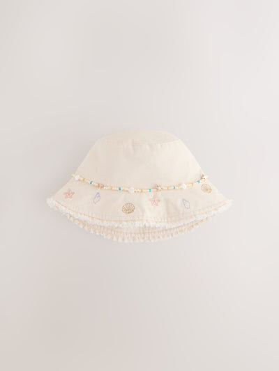 Next Cream Beaded Chain Bucket Hat for Children (3-16 Years)- Buy online at McGrocer