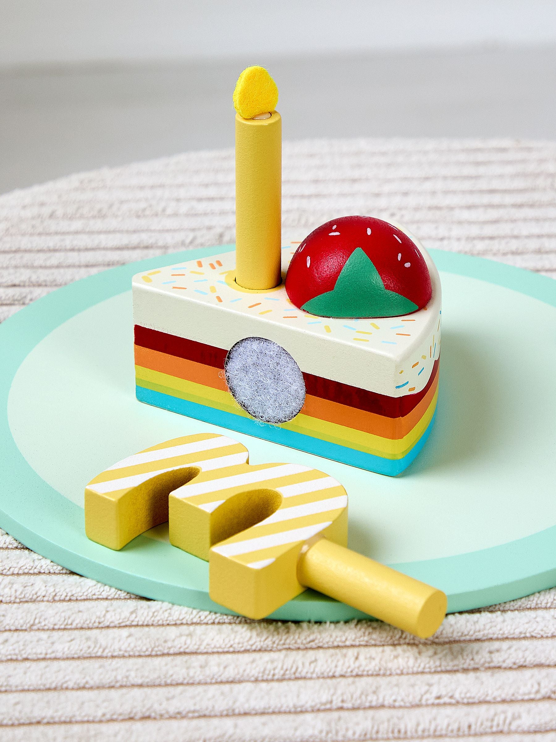 JoJo Maman Bébé rainbow birthday cake toy set 17.5cm - British product