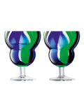 LSA International Blue Folk 230ml water wine glasses (British brand)