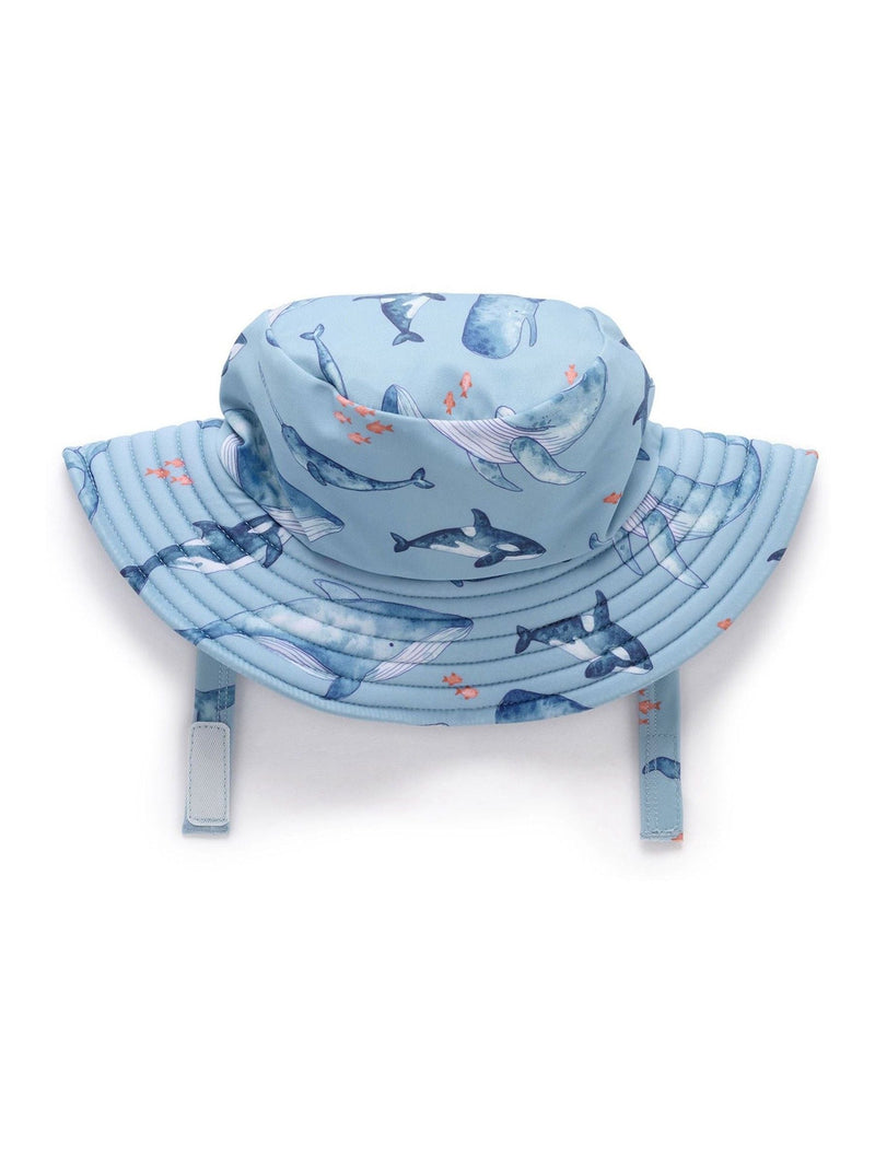 Purebaby blue broad brim swim hat - British product