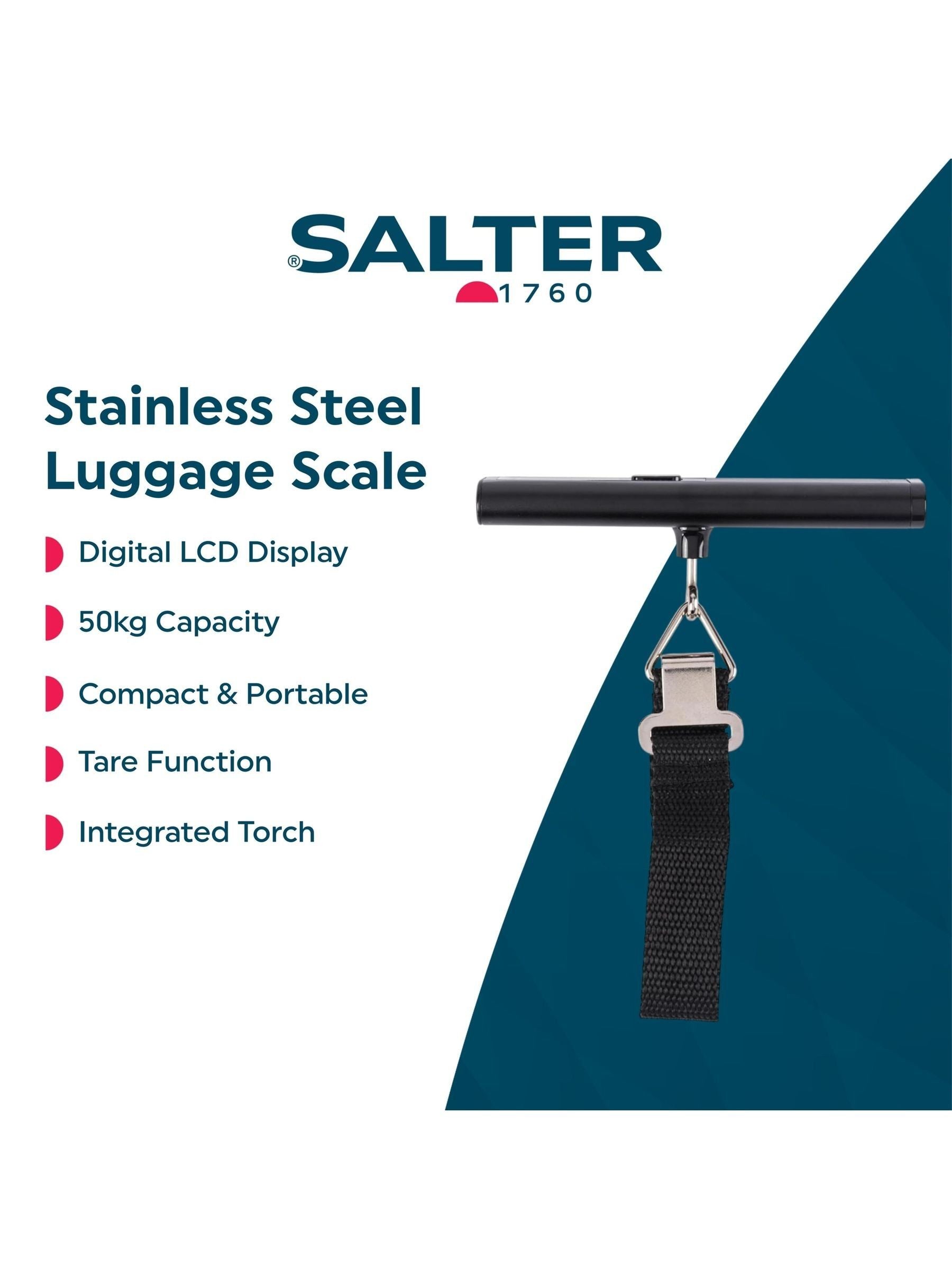 Salter black aluminium luggage scale with digital display - British product