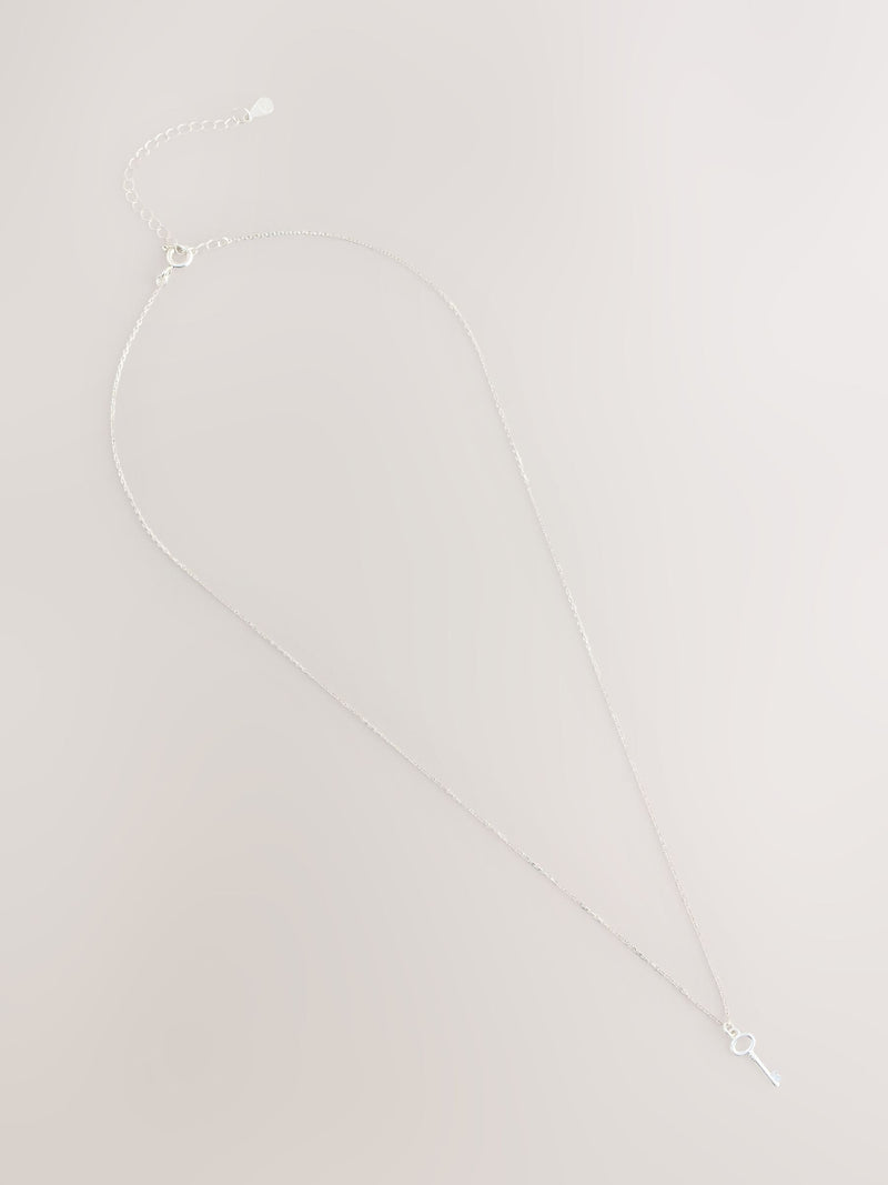 Silver sterling silver key necklace - British product