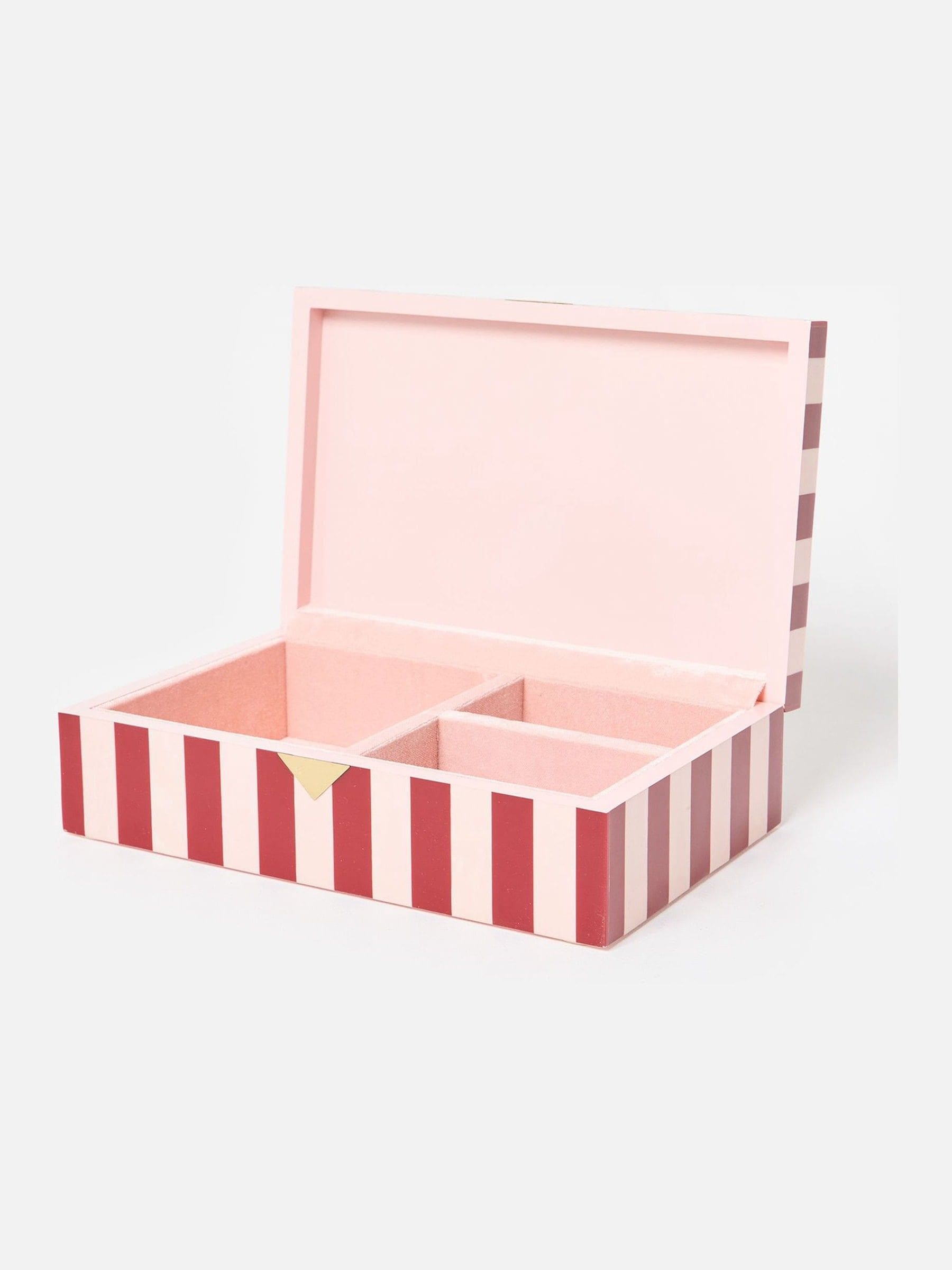 Oliver Bonas burgundy resin harlequin diamond jewellery box, imported from the UK