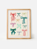 Oliver Bonas Natural Embroidered Bows Framed Wall Art