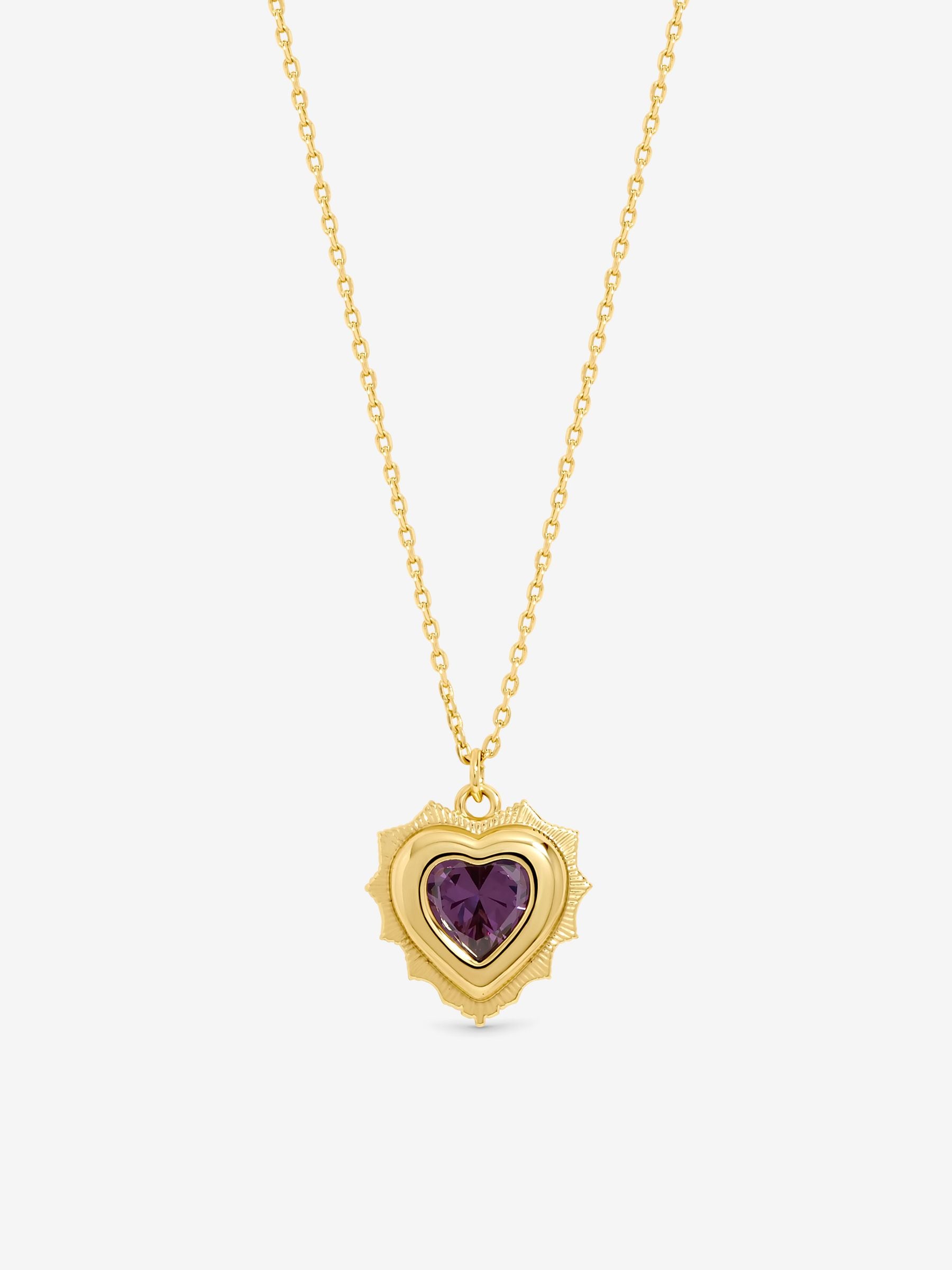 Jon Richard gold plated pendant dark purple birthstone - British product