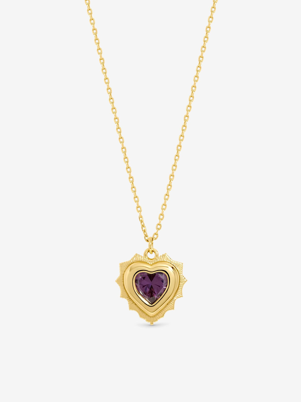 Jon Richard gold plated pendant dark purple birthstone - British product
