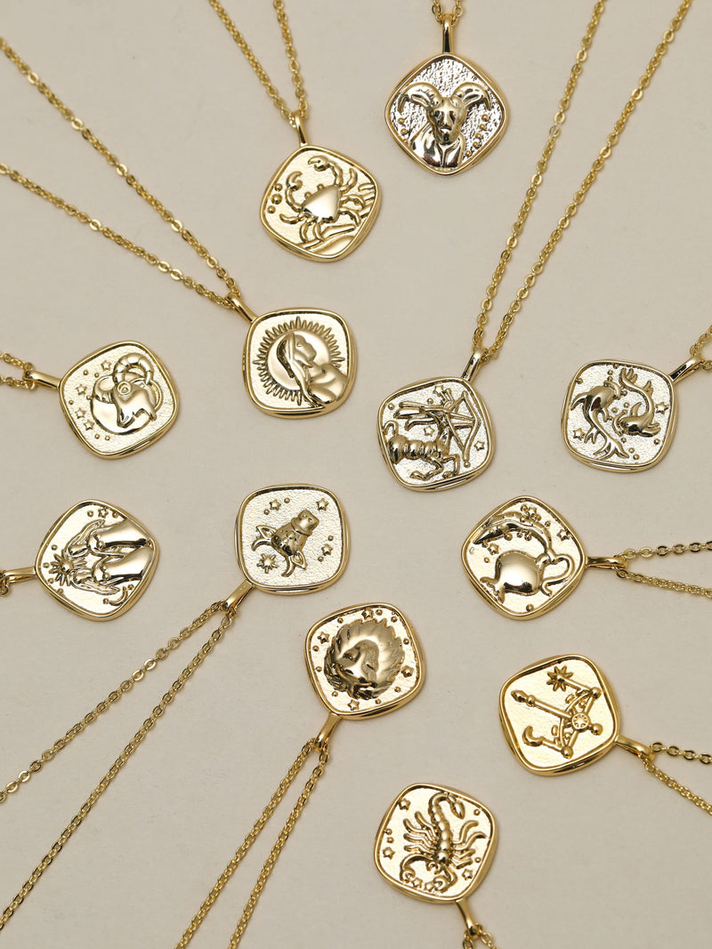 Jon Richard Taurus horoscope pendant 18ct gold plated - British product