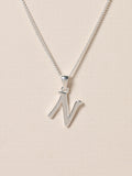 Simply Silver initial pendant N in sterling silver (British brand)
