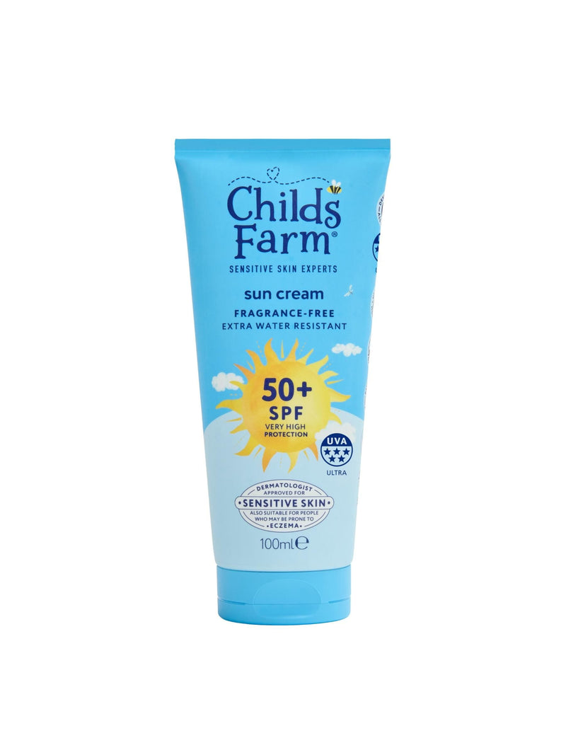 Childs Farm sun cream SPF50+ fragrance free 100ml, UK version