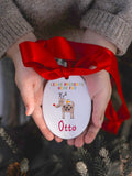 Solesmith personalised reindeer ceramic Christmas decoration 8x6cm - British product