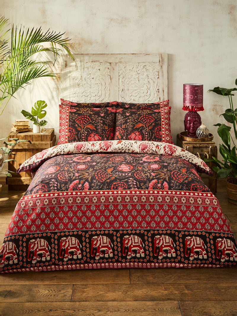 Joe Browns purple floral bohemia border print reversible duvet set, UK version