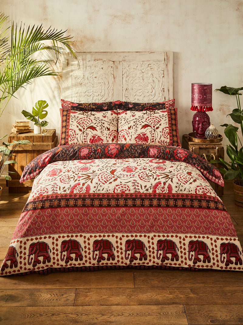 Joe Browns purple floral bohemia border print reversible duvet set, UK version