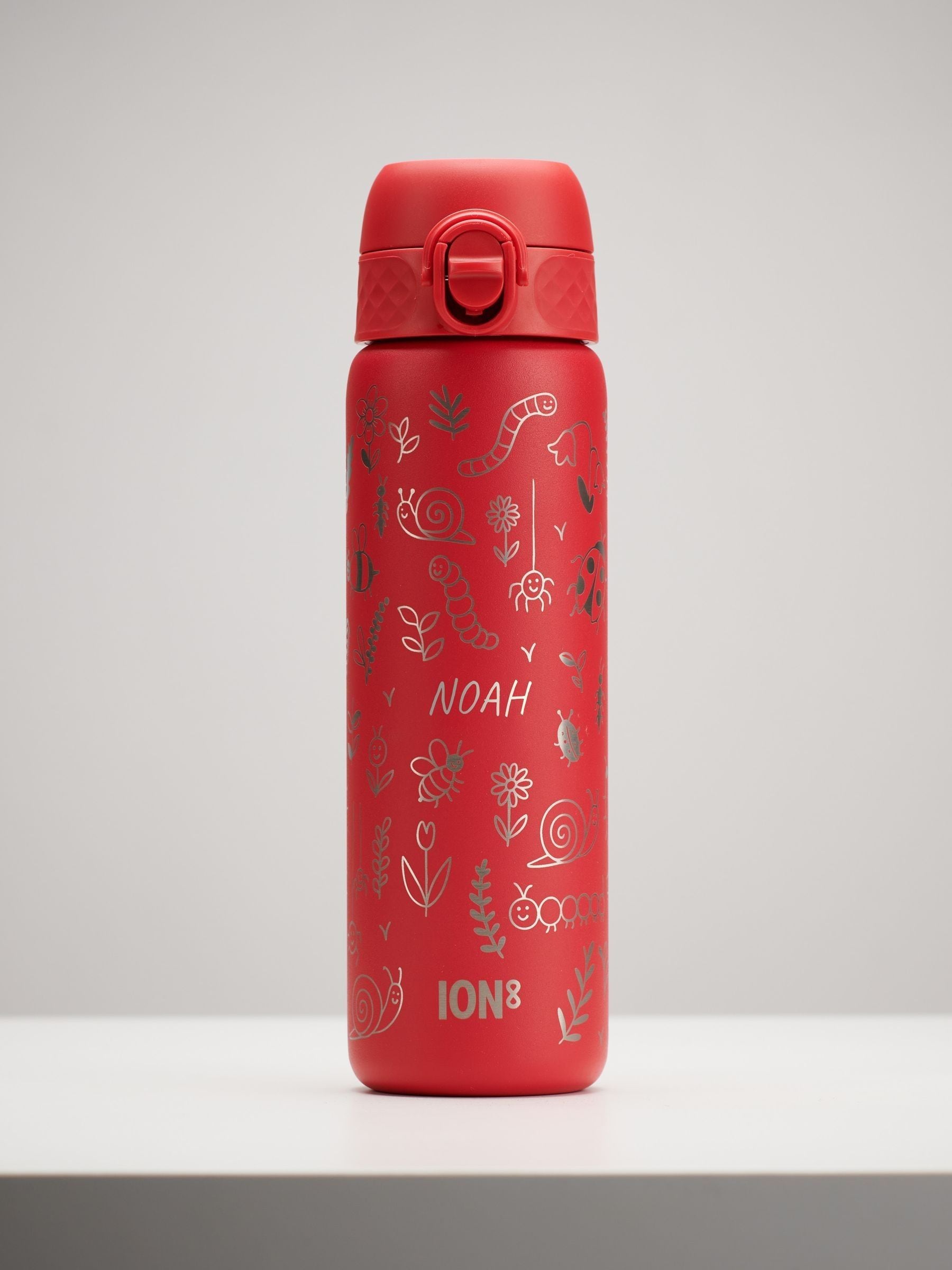 Oakdene Ion8 personalised bug kids water bottle 600ml, imported from the UK