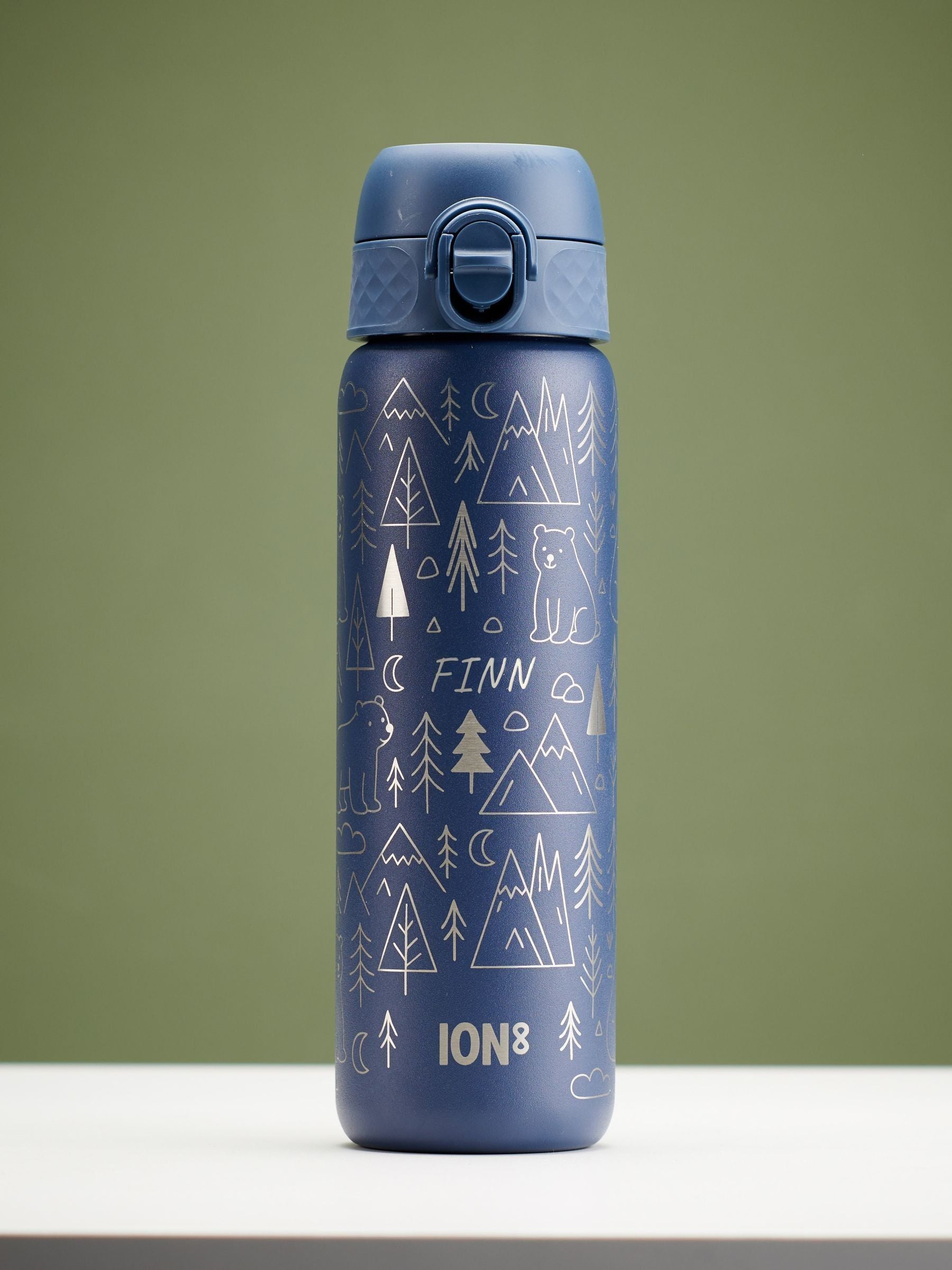 Oakdene personalised mountain ION8 water bottle 600ml (British brand)