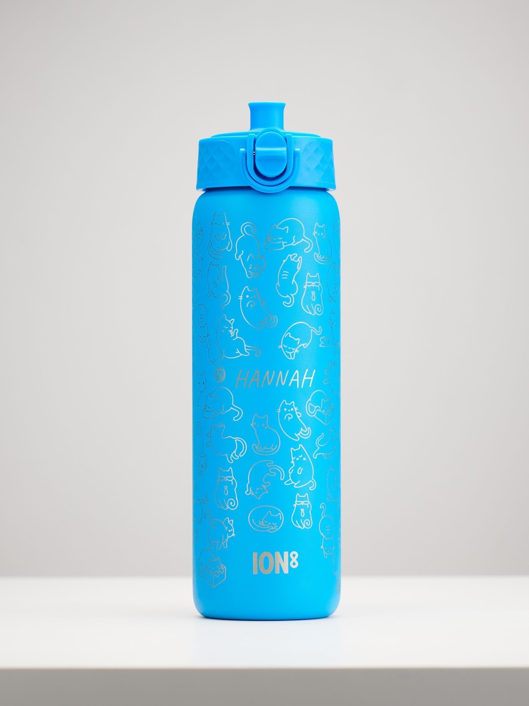 Oakdene personalised cat water bottle kids 600ml (British brand)