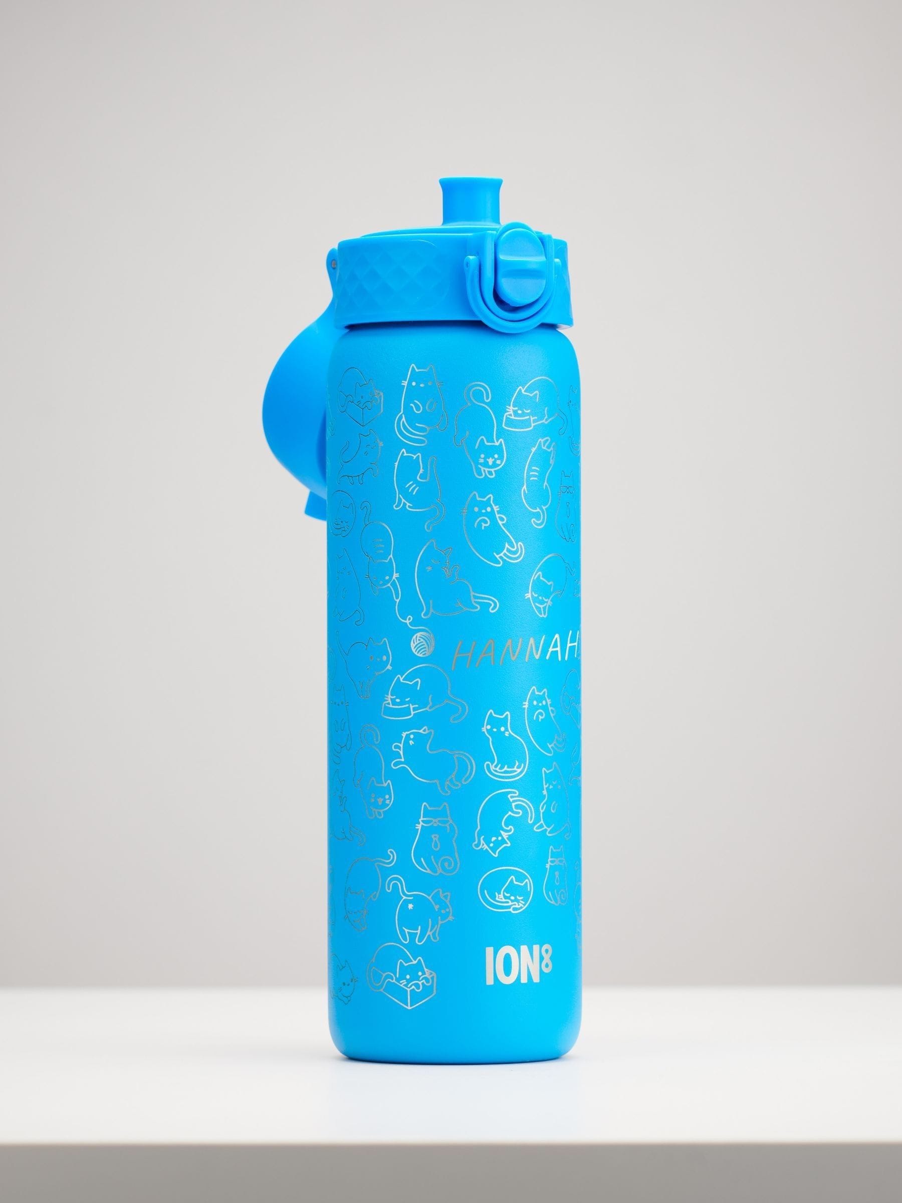 Oakdene personalised cat water bottle kids 600ml (British brand)