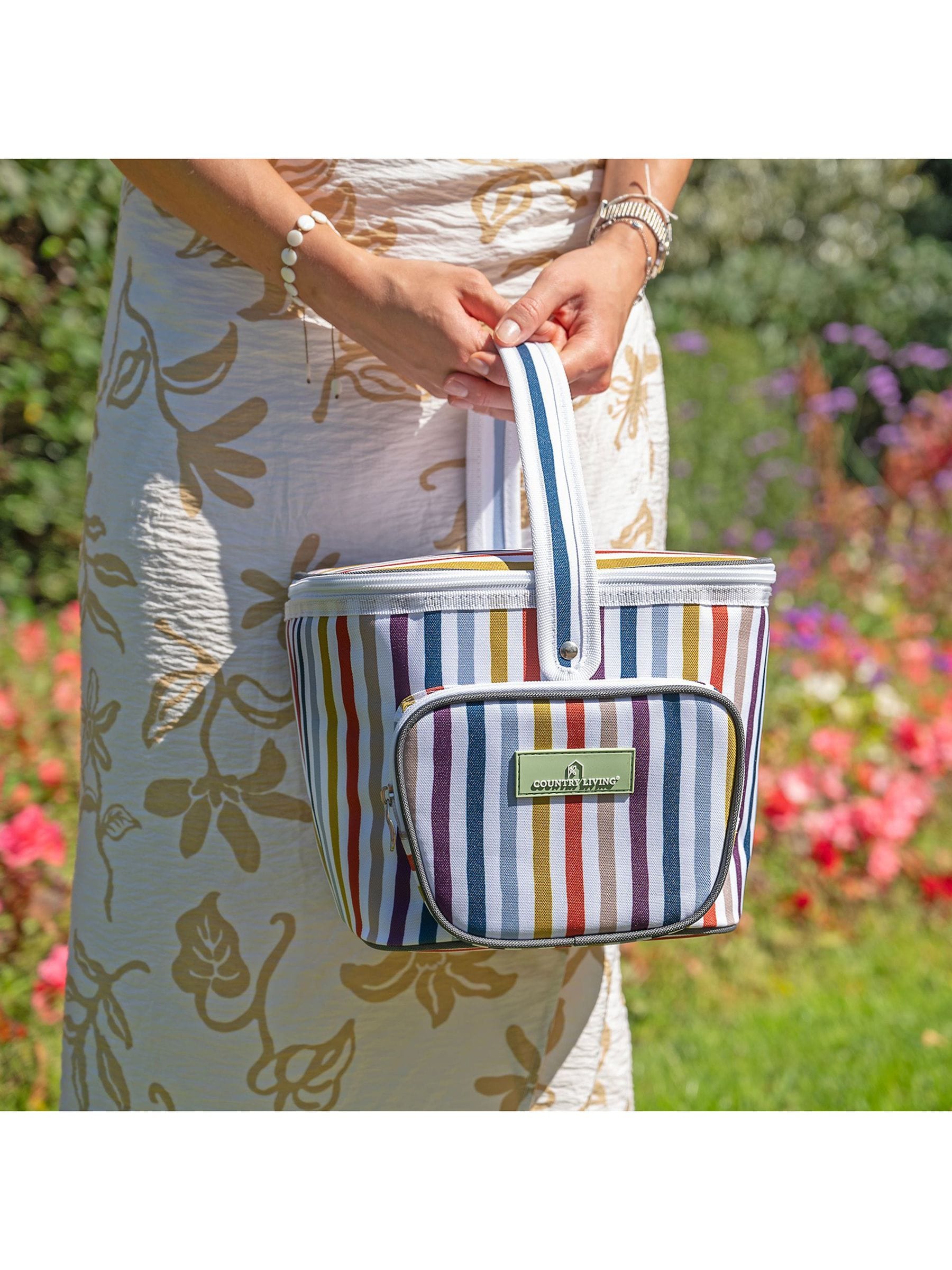 Country Living Multi Lunch Bag striped polyester - British product