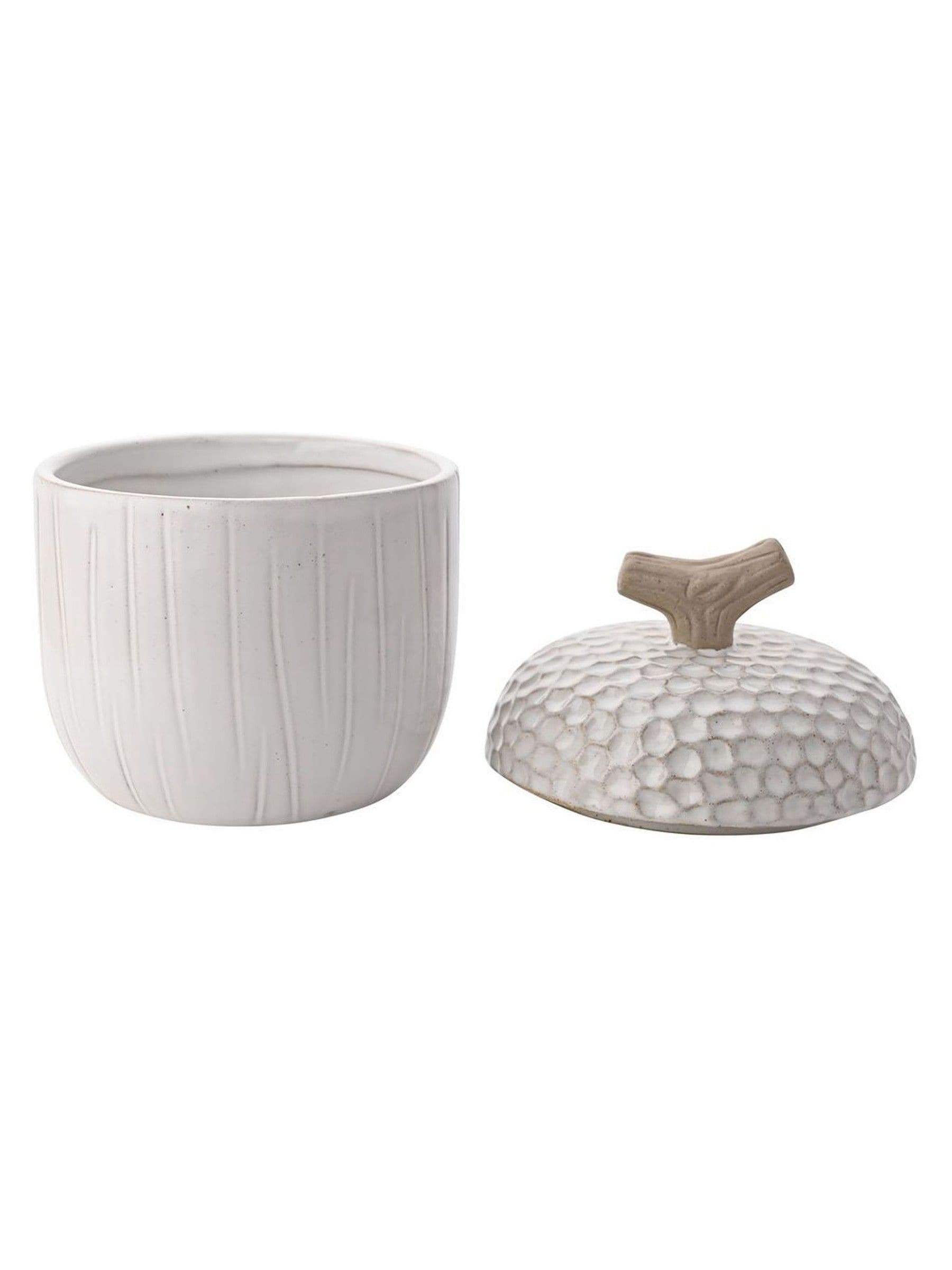 Country Living white large acorn ceramic storage jar - British product
