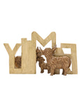 Country Living Highland cow family plaque, UK version