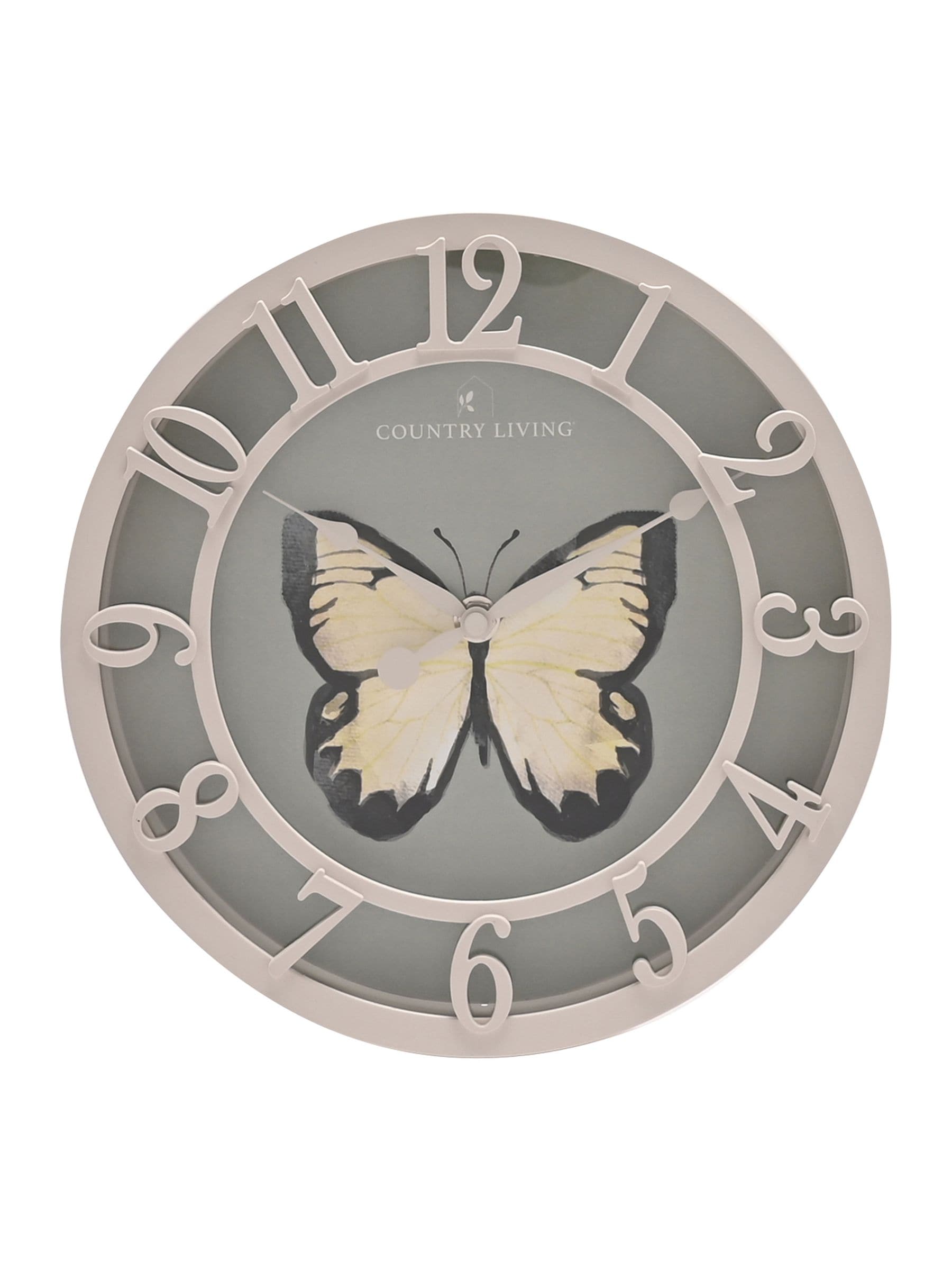 Country Living green butterfly outdoor clock 25cm - British product