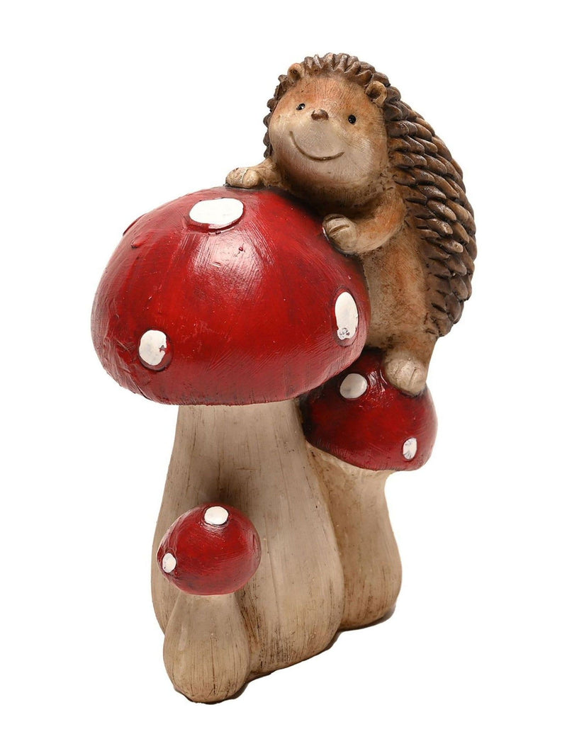 Country Living Brown Hedgehog Climbing Mushroom Ornament