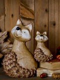 Country Living brown large wood effect resin fox ornament 21cm height - British product
