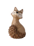 Country Living brown large wood effect resin fox ornament 21cm height - British product