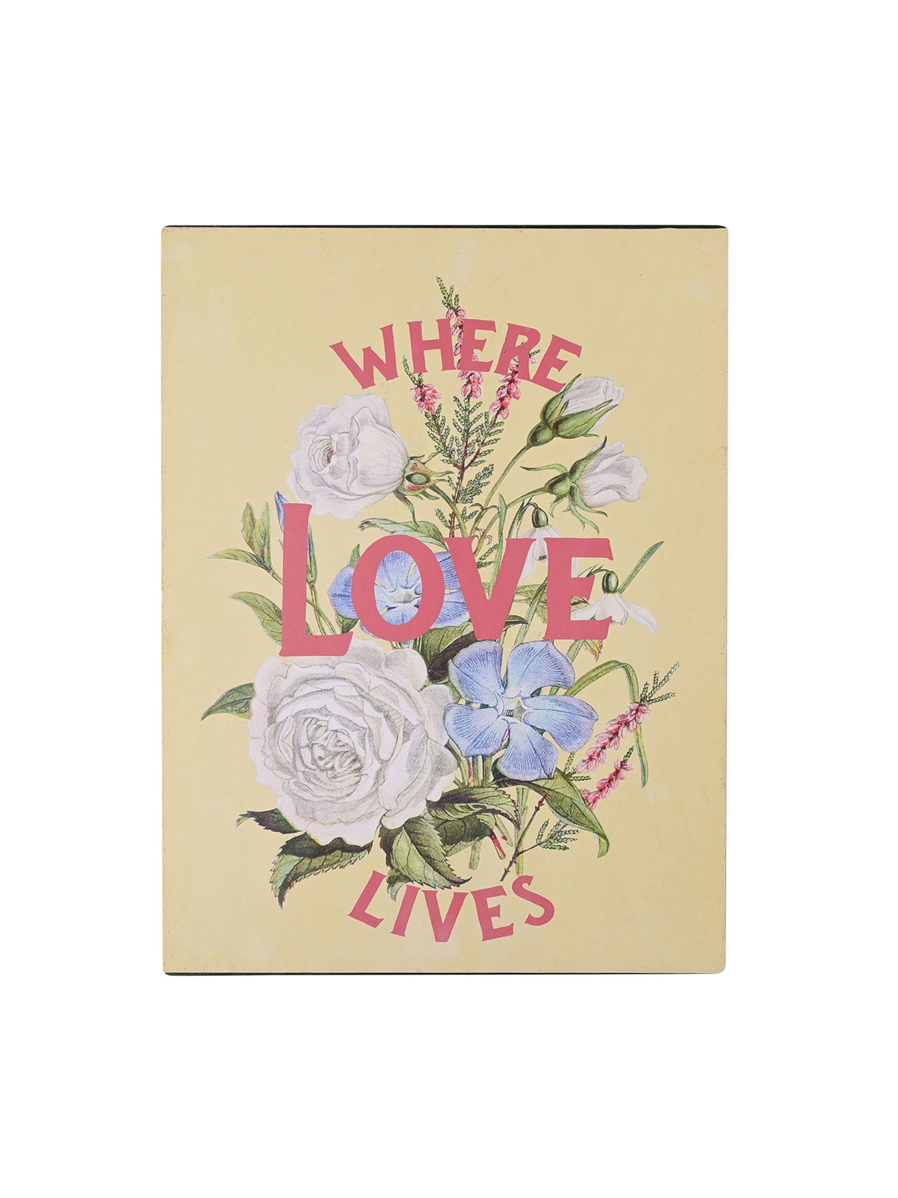 Country Living 'Where Love Lives' wall plaque 40x30cm, imported from the UK